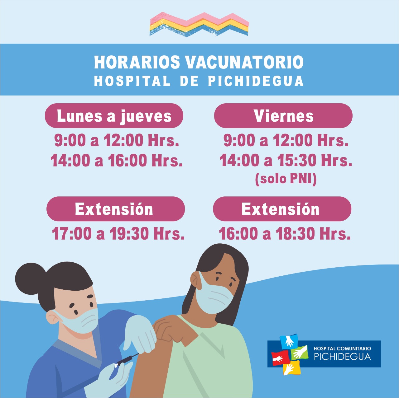 Hospital de Pichidegua refuerza campaña de vacunación contra la Influenza